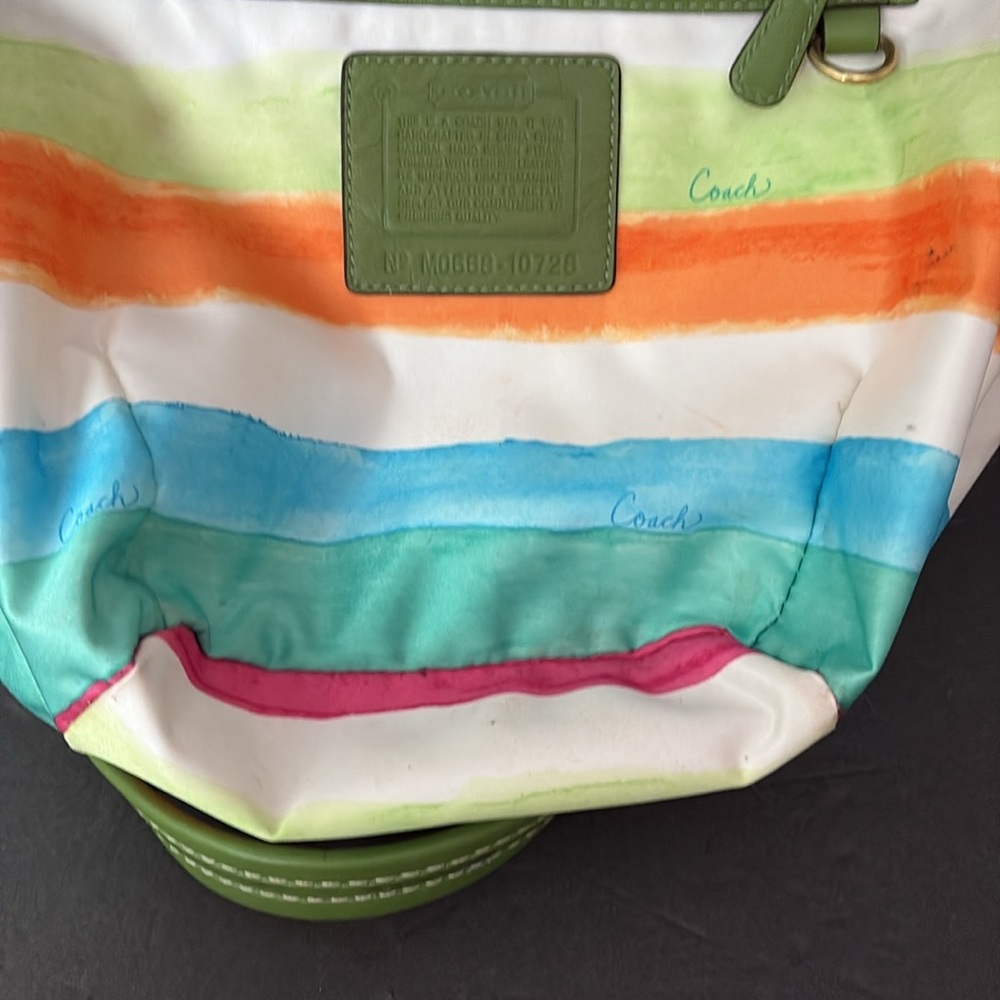 Limited Edition Coach Legacy straw leather handbag large like new condition - Picture 11 of 12